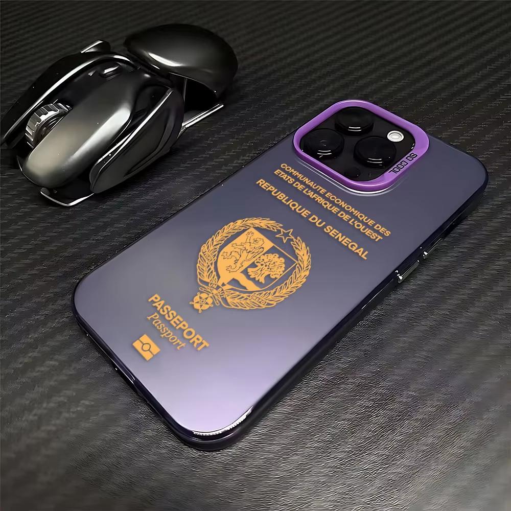 Senegal Passport Pattern Phone Case For iPhone 17 Air 16e 16 Pro Max 15 14 Plus 13 12 Mini 11 Pro Shockproof Silicone Back Cover