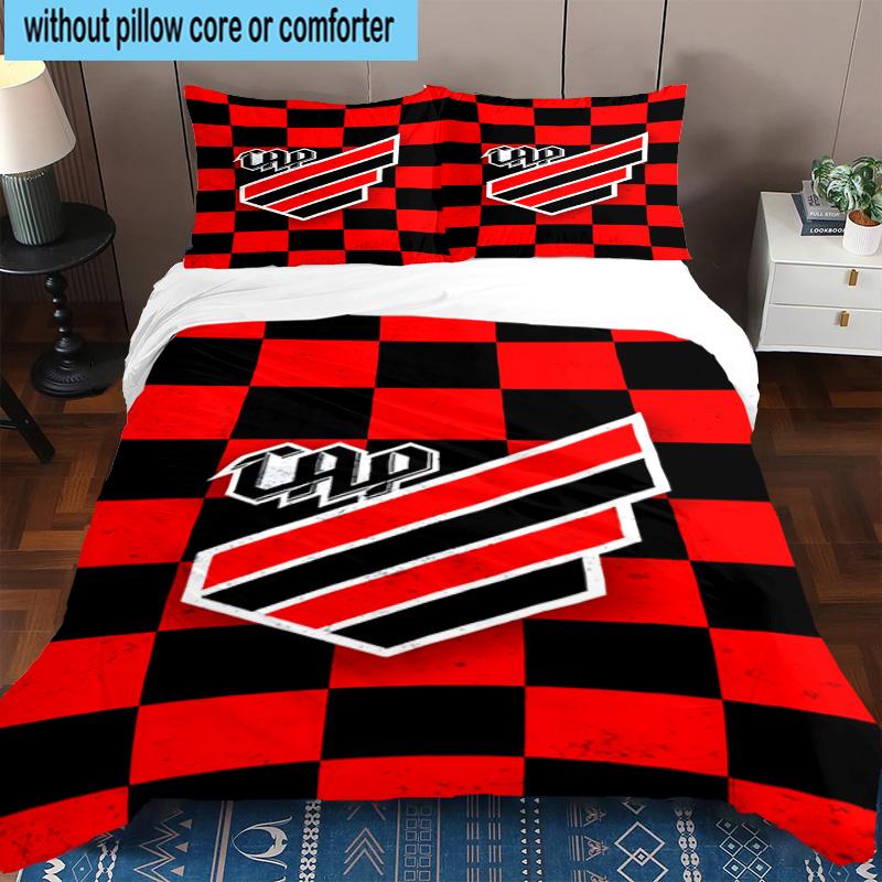 3pcs Athletico Paranaense Printed Bedding Set Duvet Cover Closure Includes 1 Duvet Cover & 2 Pillowcases Bedding Sets Home Decor Gifts