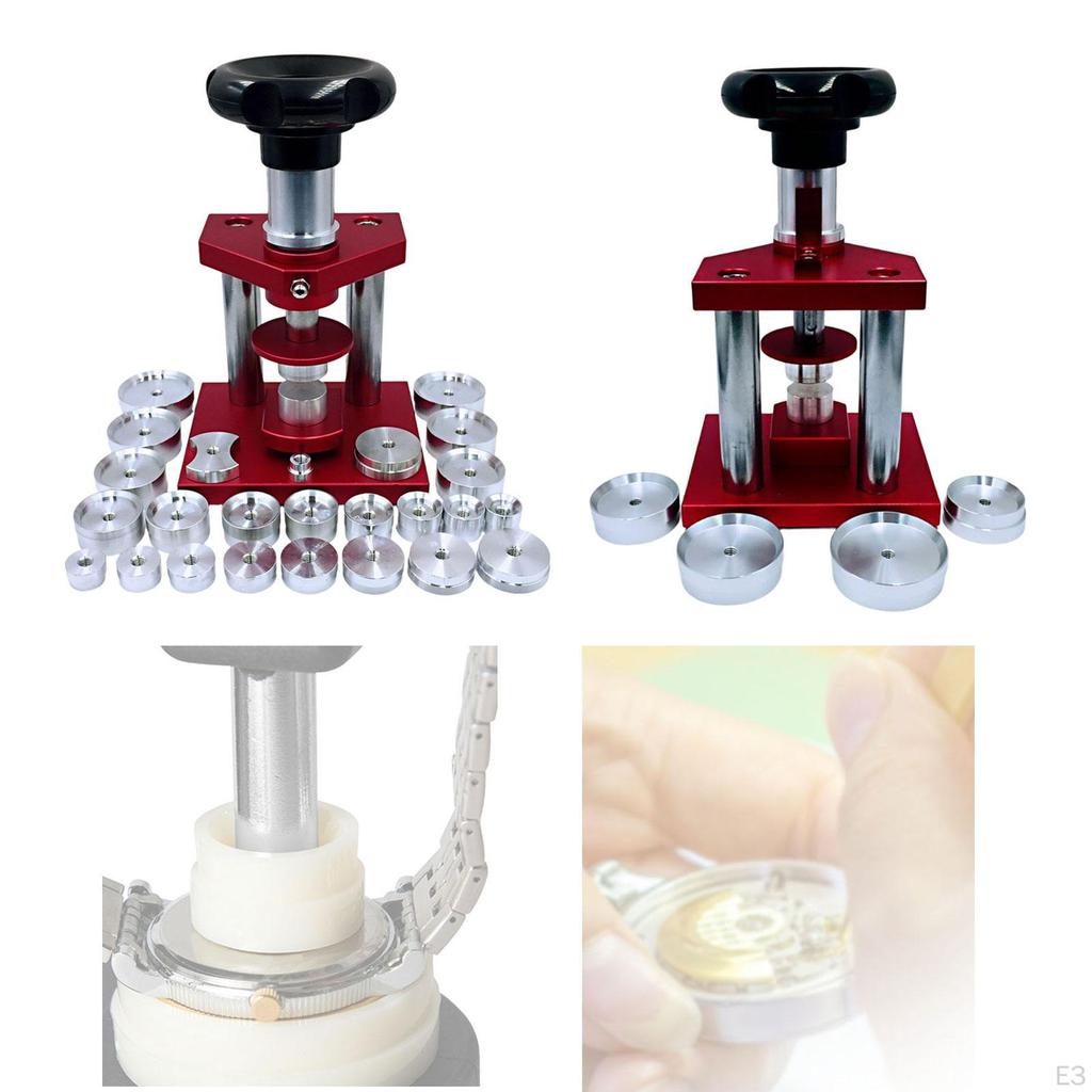 Watch Press Tool Set Back Case Closer with Aluminum Dies, Watchmaker Repair Kit,