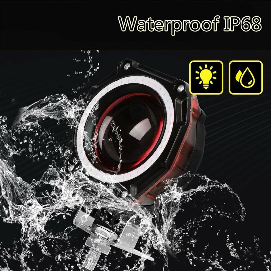 2X 2.75Inch 70W 5000LmLed Pods Work Light Lamp Spot Light With Angel Eye Offroad Suv Atv Jeep Motorcycle Drl High/Low Beam Flashing