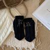 Female Spring and Autumn Sweet Solid Color Variety Pull A Heel Hot Diamond Ribbon Bow In The Tube Pile Socks