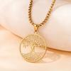 New Tree of Life Pendant Sweater Chain Retro Hollow Necklace Men's and Women's Fashion Accessories