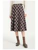 Woolen Plaid A-Line Skirt: Autumn/Winter 2025 High-Waist, Slimming, Hip-Covering Mid-Length for Women
