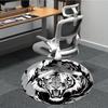 1pc Tiger Wildcat Office Round Area Rug, Under Office Chairs Bedroom Living Room Home Decor, Room Deco