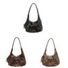 Retro Chic Pu Folded Shoulder Bag For Daily Use With Zipper Pocket
