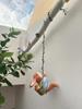 Little Rabbit Climbing Vine Hanging Ornament - Small Animal Figurine for Home, Courtyard, or Tree Pot Decor