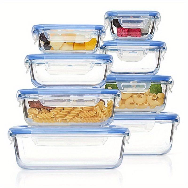 

Glass food storage container with lid, airtight and leak proof meal preparation box