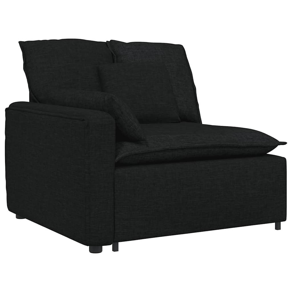 Modular Sofa with Cushions Black