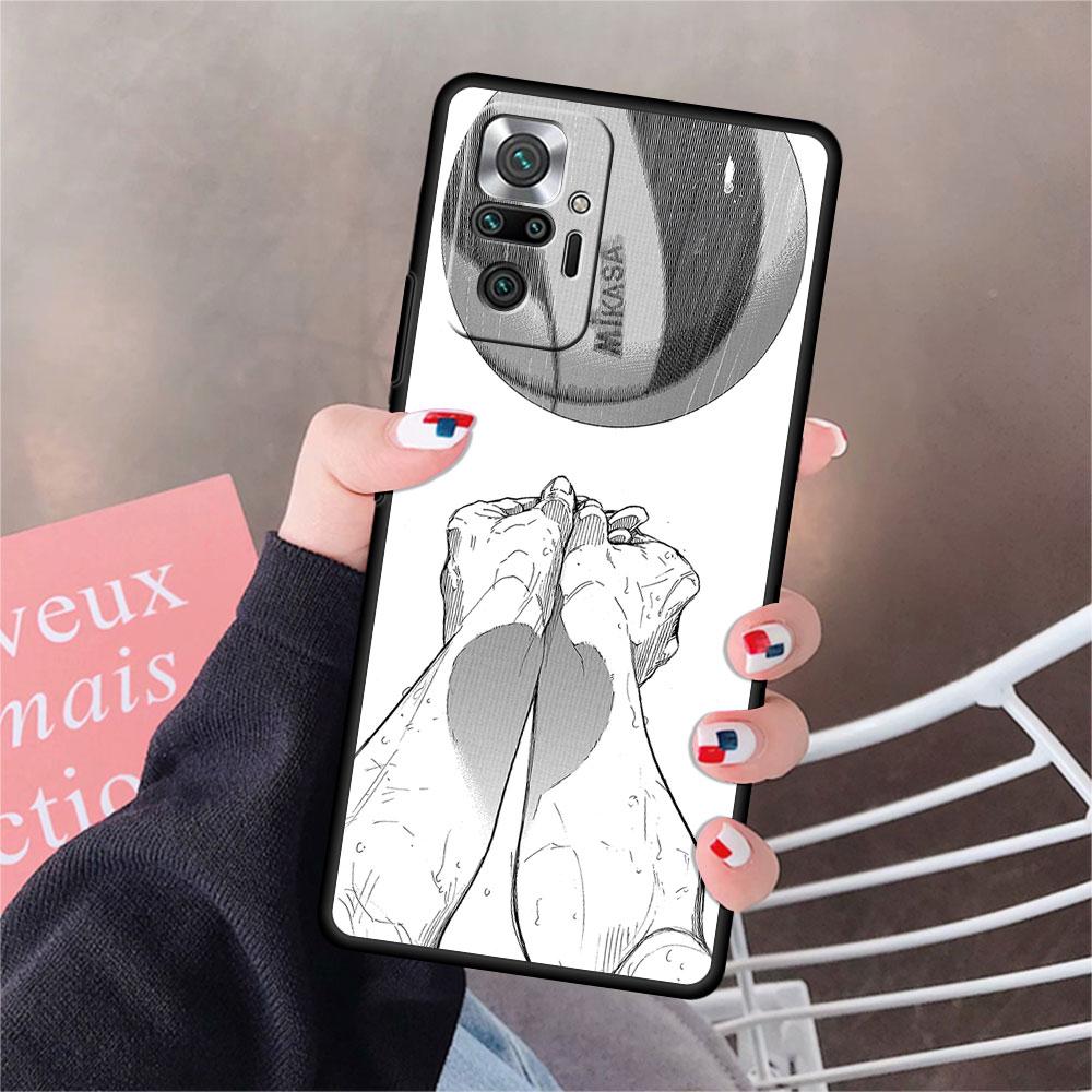 Funda For Xiaomi Redmi Note 10 9 11 Pro Soft Phone Case 10S 9S K40 8 9A 9C 9T 7 10C 8T Silicone Cover Haikyu!! Anime Shell Capa