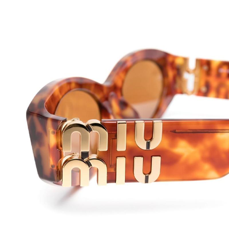 Miu Miu Side Letter Decoration Irregular Shape Sunglasses Women sunglasses MU11WS4BW2Z1