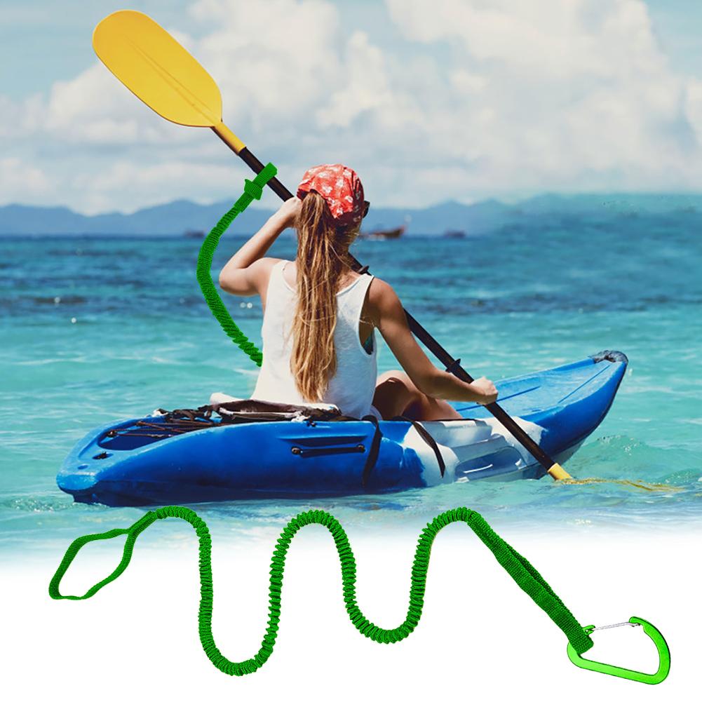 Kayak Paddle Leash Elastic Kayak Paddle Rope Stretchable Coiled Lanyard Leash for SUP Kayaking Boating Canoeing