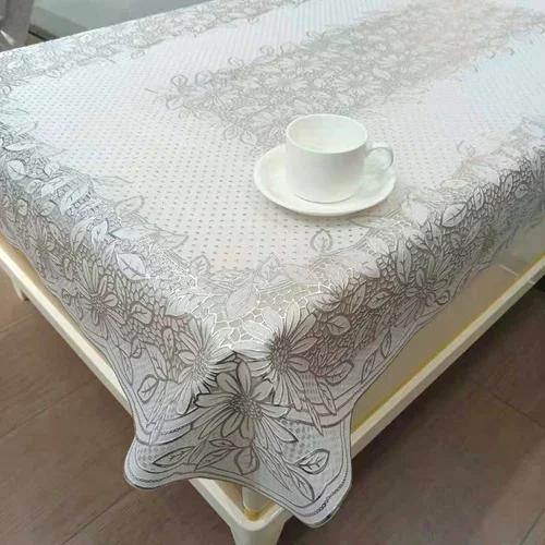 European Style PVC Gilded Table Mat Waterproof Scald Resistant Rectangular Dining Table Cloth Unwashed Plastic Coffee Table Case