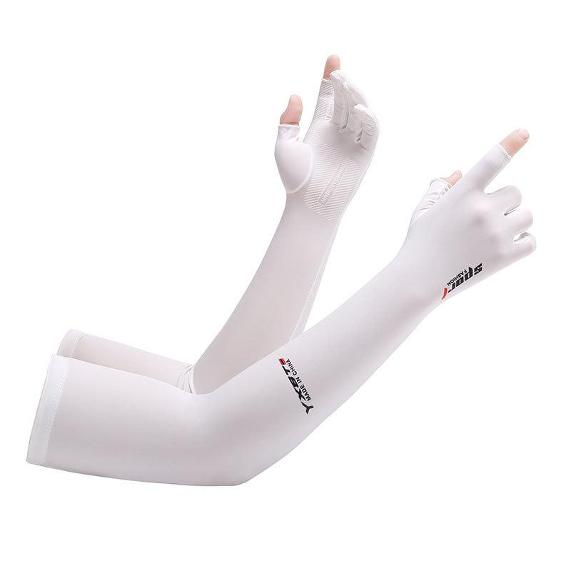 Ice Silk Sunscreen Sleeves Women's Summer UV Protection Men's Gloves Long Thin Cycling Fishing Elbow Dew