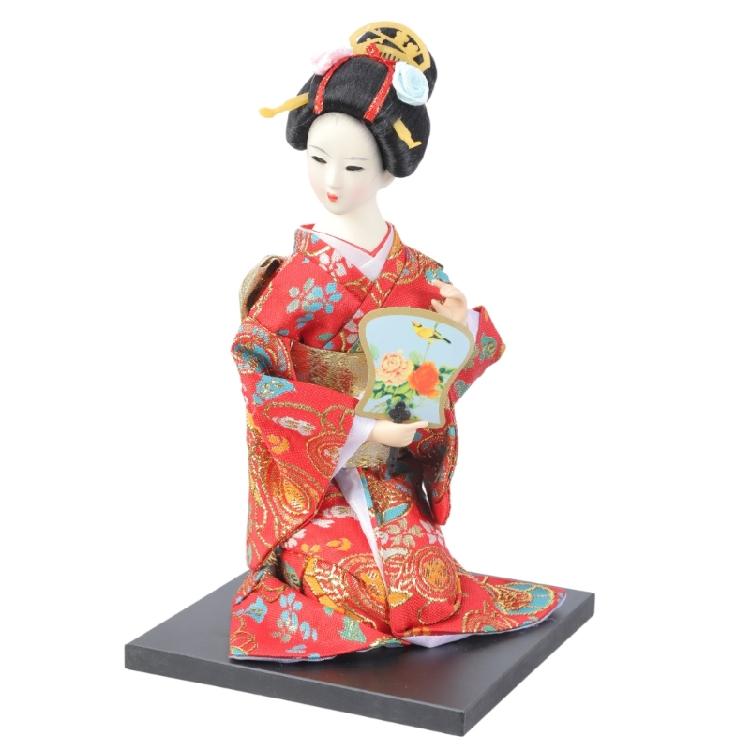 Elegante 12-Zoll-Geisha-Puppen mit detaillierter Bemalung und Kleidung Japanische Kimono-Figur für kulturelle Ausstellung Ornament