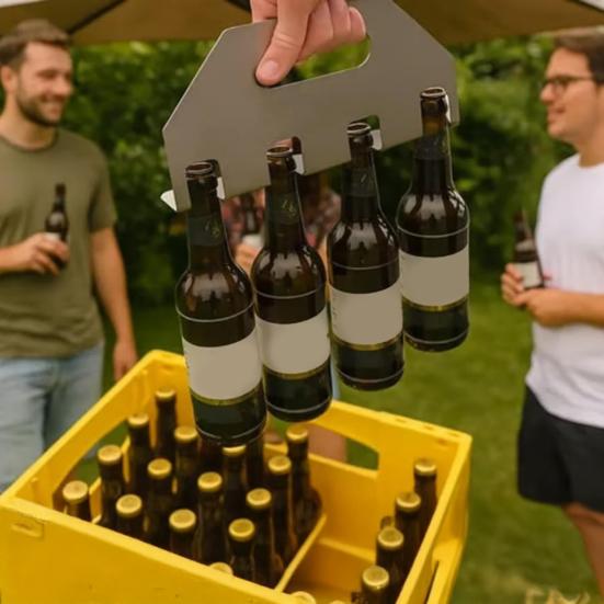The Quad Beer Opener Stainless Steel Beer Bottle Carrier Multi-Tool Beer Caddy Holder with Bottle Opener Carry And Open 4 Bottles for Beer Lovers BBQs