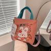 Fashionable 2023 Canvas Tote Bag Trendy Cartoon Rabbit Shoulder Bag For Women