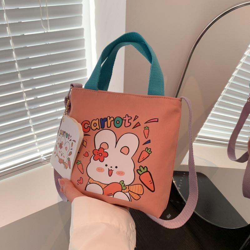 Fashionable 2023 Canvas Tote Bag Trendy Cartoon Rabbit Shoulder Bag For Women