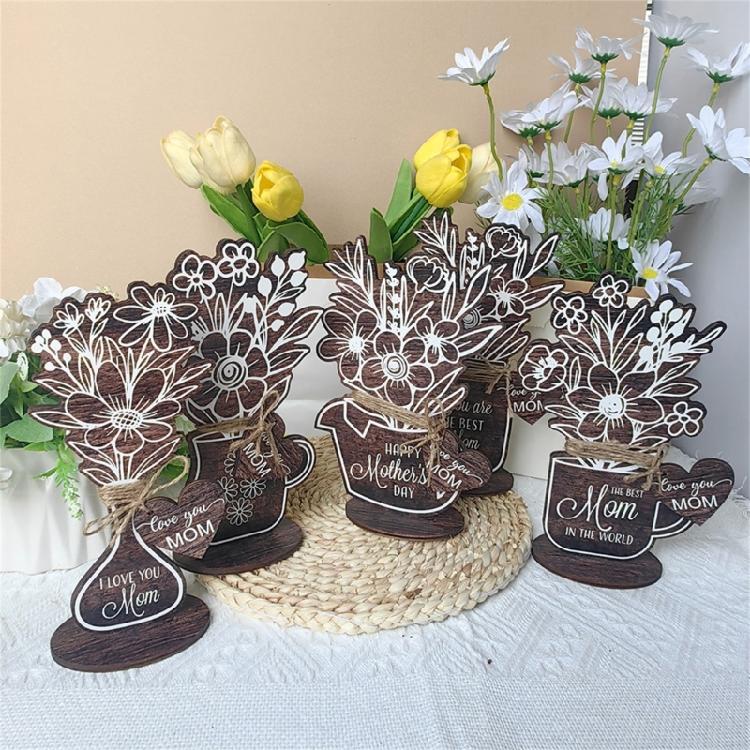 Wood Flower Mom Wood Plate Meaningful Wood Sign Mother Day Grateful Present