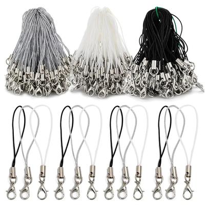 10/50pcs Strap Charm Cord Lariat Lobster Clasp for DIY Keychains Keyring Cellphone Jewelry Making Accessories