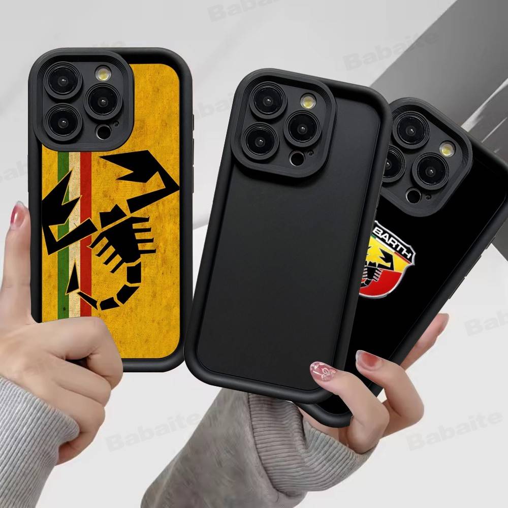 Custodia per Telefono Auto ABARTH Italia Per IPhone 17 16 15 14 13 12 11 Pro Max Plus Custodia in Silicone Antiurto