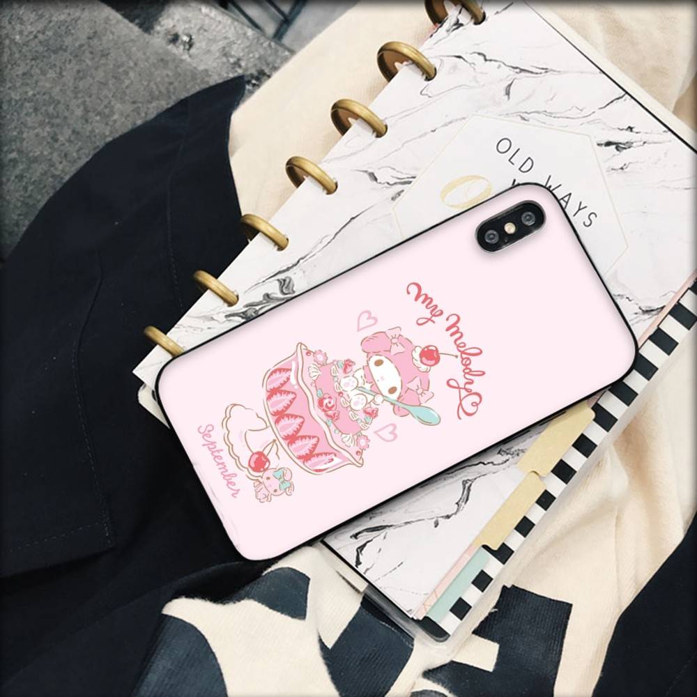 Cute M-My M-Melodys Phone Case For Iphone 17 16 15 14 13 12 11 Pro Max Plus Black Shell Cover Case