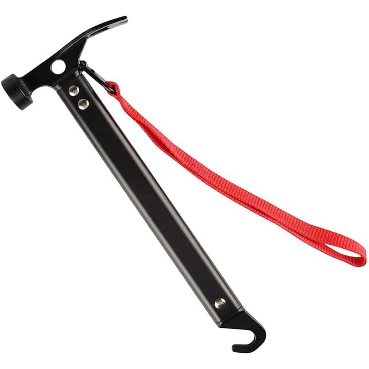 Camp Hammer Forged Peg High Carbon Steel 3in1 Multifunctional Tent Hammer Aluminum Lightweight Peg Driving Peg Pulling Digging Outdoor Mountain
