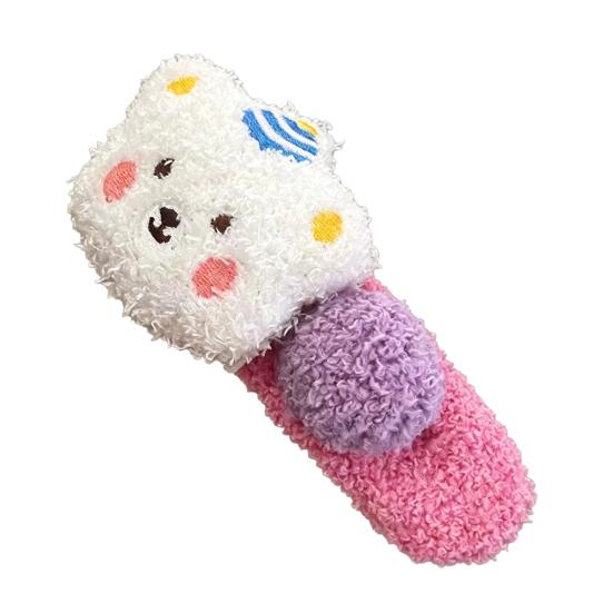 

Colorful Lamb Headband Anti-Slip Soft Plush Face Washing Hair Pin Cartoon Bear Decor Makeup Hair Hoop A рожевий