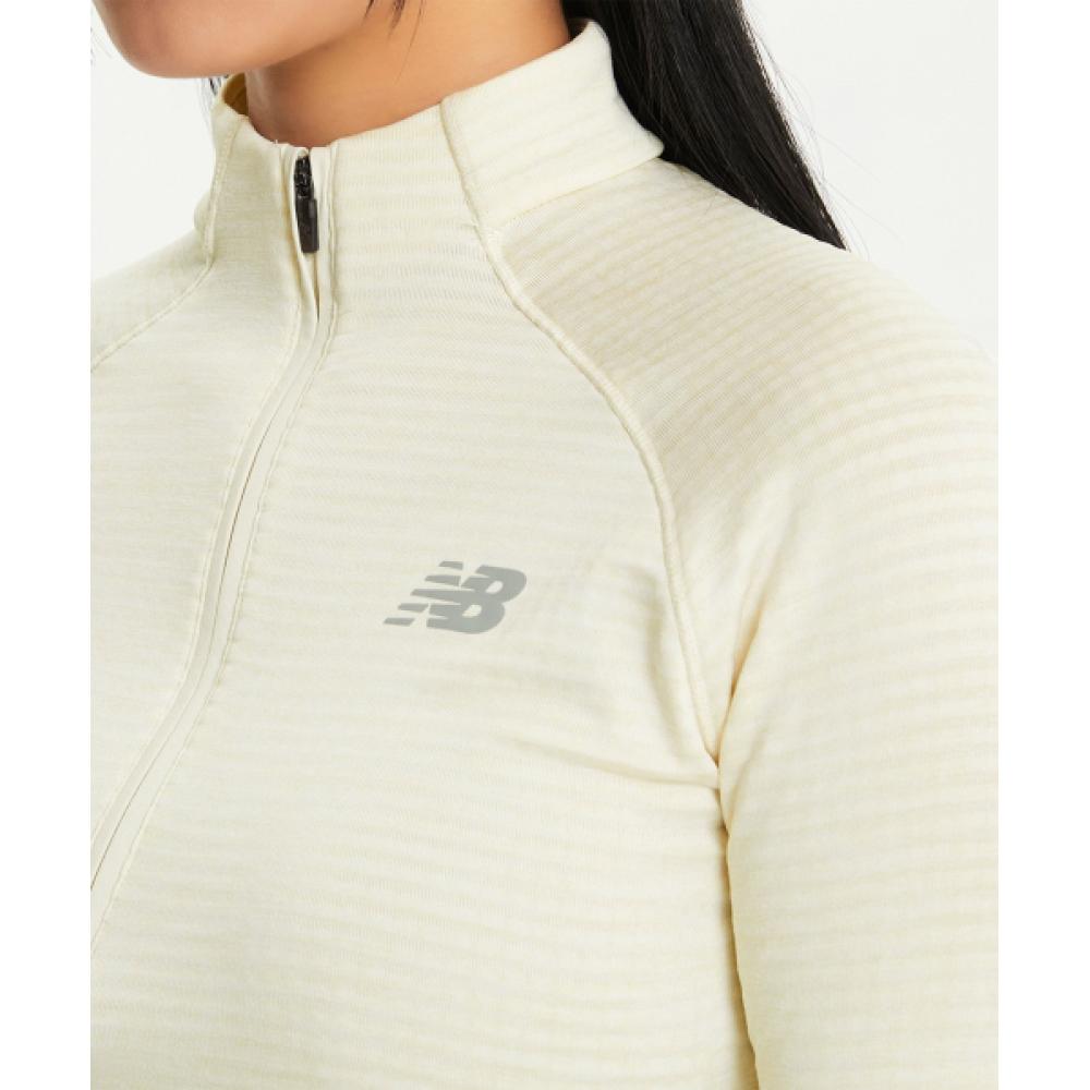 New Balance Nbnde4p142 Women Heat Grid Half Zip Up  Ivory 