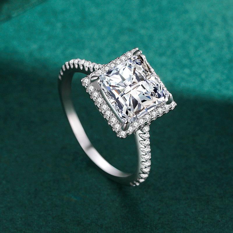 Tancise Classic 925 Sterling Silver  Zircon Ring Ladies Jewelry Wedding Promise Party Gift