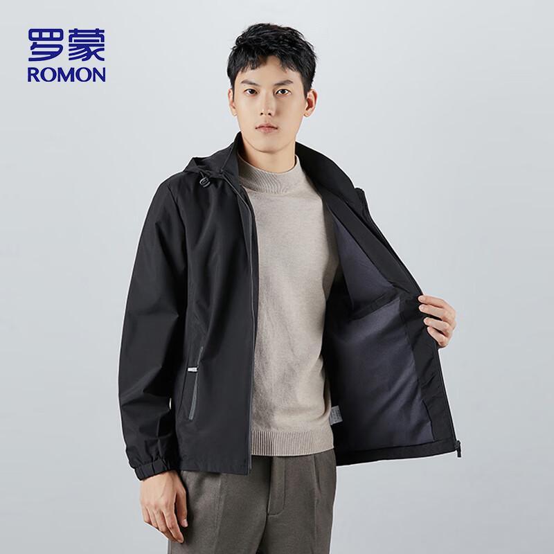 ROMON Men's Hooded Business Casual Jacket