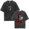 Washed Vintage Anime Inuyasha Sesshomaru Manga Graphics T Shirt Fashion Men Women Short Sleeve Cotton Loose Tshirt Streetwear