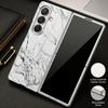 Watercolor Marble Case For Samsung Z Fold 8 Ultra 7 6 5 Luxury Plating Leather Skin Hard Phone Cover For Galaxy Z Fold8 Fold7 Fold6