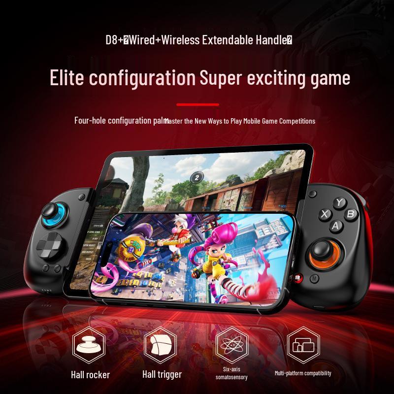 D8+ Extendable Bluetooth Dual-Mode Game Controller with Hall Effect Triggers & Macro Back Buttons for Switch, Android & iOS