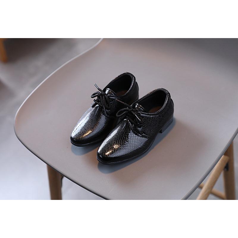 Scarpe in Pelle da Ragazzo Primavera e Autunno Nuove Stile Britannico Stringate Scarpe Singole per Bambini Scarpe Nere da Performance per Bambini e Studenti