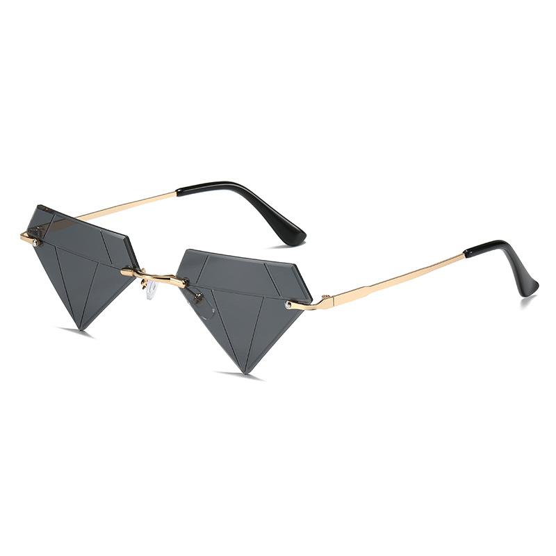 2024 Wholesale Fashion Shape Rimless Sunglasses Personalized Party Shades Uv400 Classic Custom Logo Sunglasses