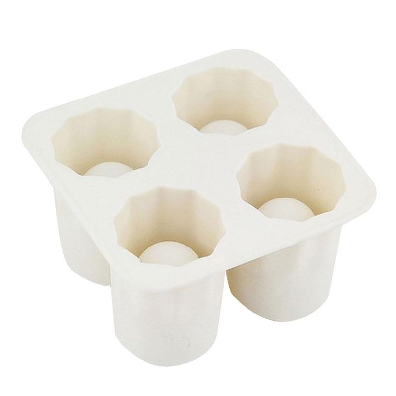 4-Cup Ice Cube Shot Shape Silicion Shooters Glass Freeze Mold Maker Tray Party Random Color