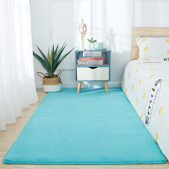 Fluffy Carpet For Living Room Nordic Low Pile Rug Children Bed Room Floor Carpets Window Bedside Home Decor Coral Fleece Carpet