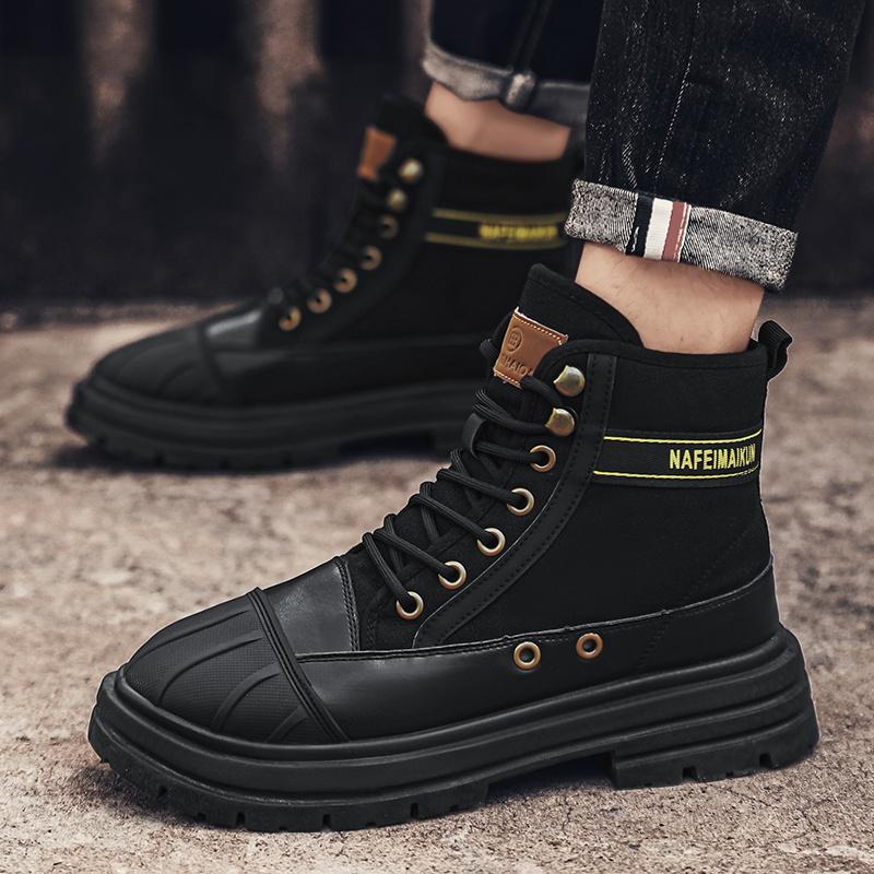 Горячая Распродажа Модные Черные Ботинки Мужские 2024 Дизайнерские Кожаные Ботильоны — фото 3