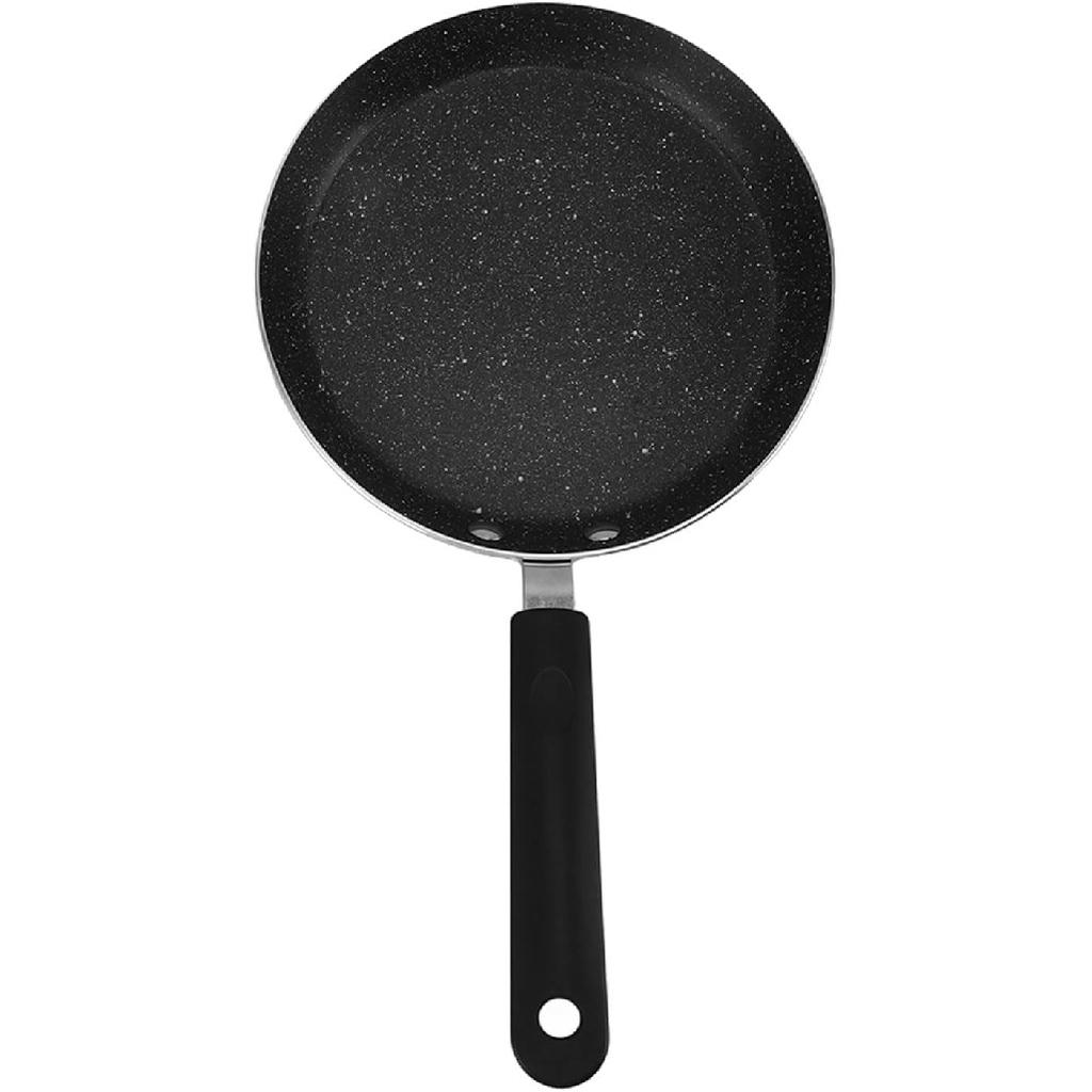 Tissting Crepe Pan 6in Aluminum Alloy Non Stick Pancake Dosa Griddle with Plastic Handle, Round Flat Skillet for Induction Stove Gas Cooker