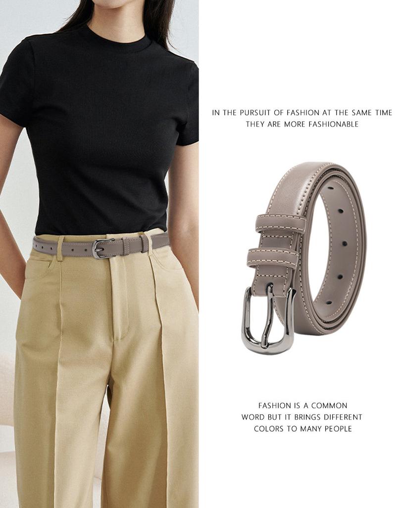 New Women'S Leather Belt Jeans Pin Buckle Belt Double-Sided Cowhide Design High-End Leather Belt Women
