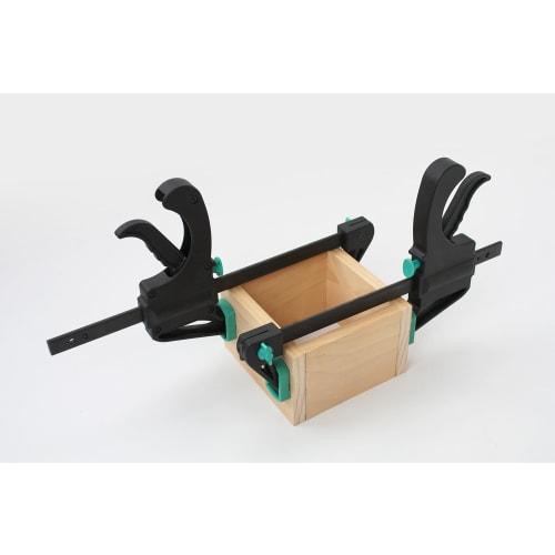 Kakuri Sangyo KAKURI Bar Clamp, 300mm, Ratchet Type, Curved Surface Compatible, V-Groove/Non-Slip Pad, Tightening, Spreading, Gripping, Clamping, DIY