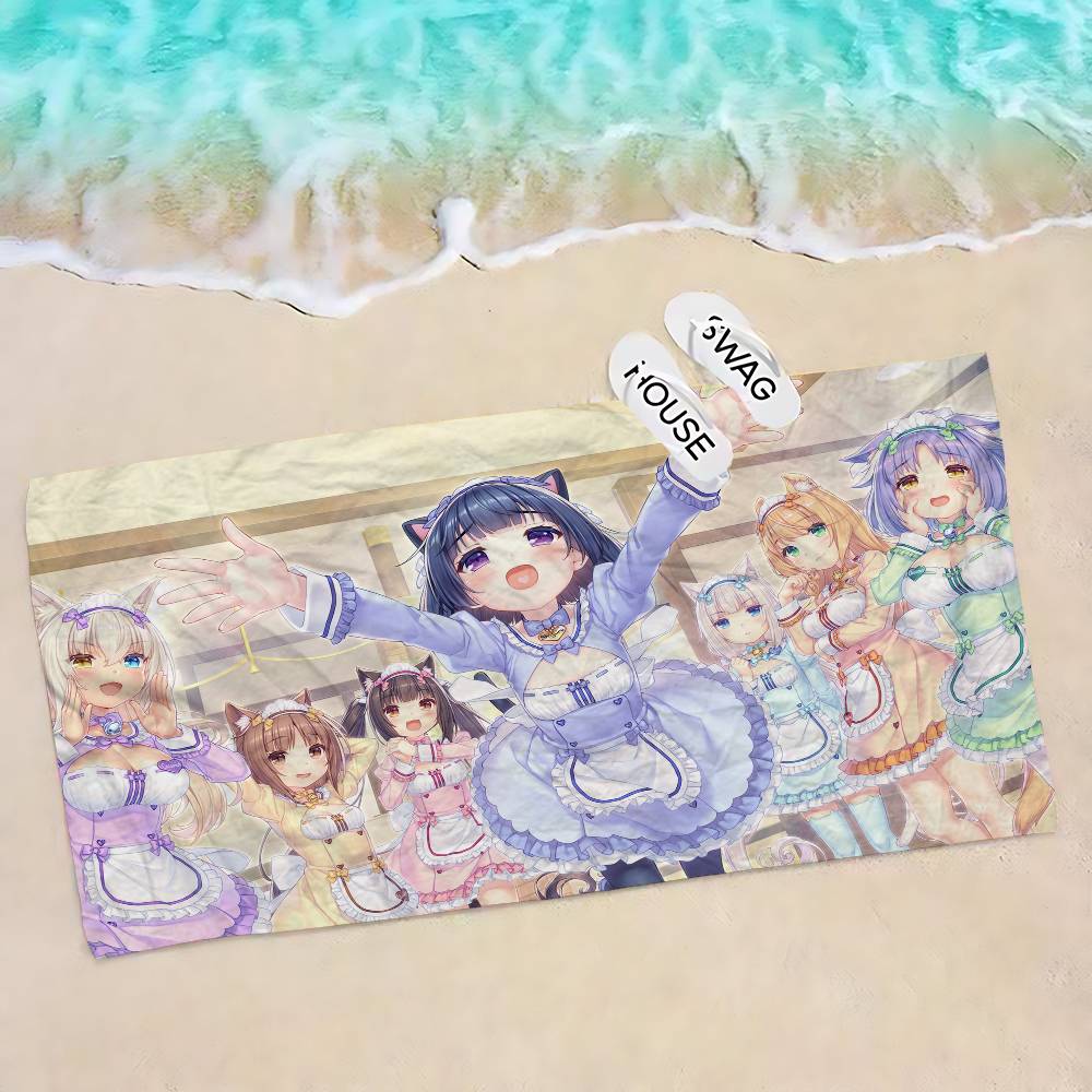 Shanika Chen Anime Nekoparas Big Microfiber Beach Towels Quick Dry Towel Sand Beach Towels Pool Towel For Travel Swim Pool Yoga