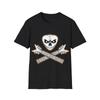 Guitar Skull and Bones T-Shirt, Rock Metal Music Tee, Unisex Regular Fit Top