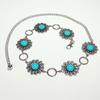 Lightweight Metal Chain Belt with Stone Accent Handcraft Bohemian Accessory Waist Cincher Band for Beach Parties