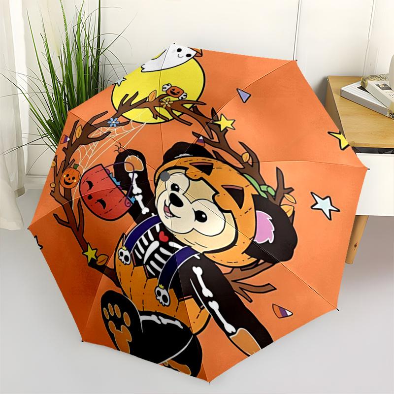 

1pc Halloween Spooktacular Duffy Pattern Beautiful Looking Automatic Folding Umbrella, 3 Folding, 8 Iron Frame Design, Durable and Suitable