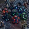 USB Rechargeable LED Light Up Dice 7PCS Set Glowing Polyhedral RPG DND Table Game Dice With Multiple Colors Modes Gift