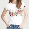Short Sleeved Shirt T-shirt Women's 3D Printed Flower Wildflower Pattern O-neck T-shirt Summer Flower Casual Loose Top