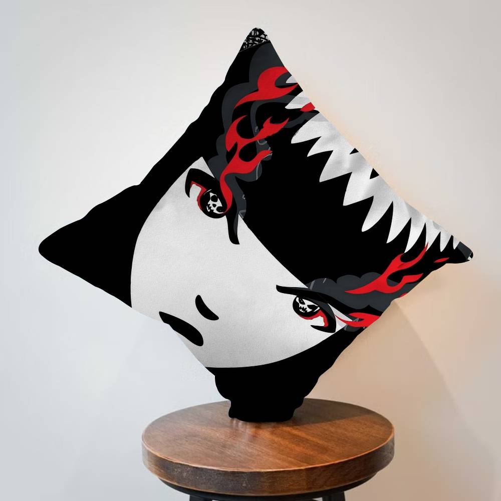 Comics Emily The Strange Cushion Cover Inches Farmhouse Decor Home Throw Pillow Covers for Couch Decorations