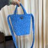 Plush Ethnic Style Crossbody Bag, Fluffy Handheld Shoulder Pouch for Women