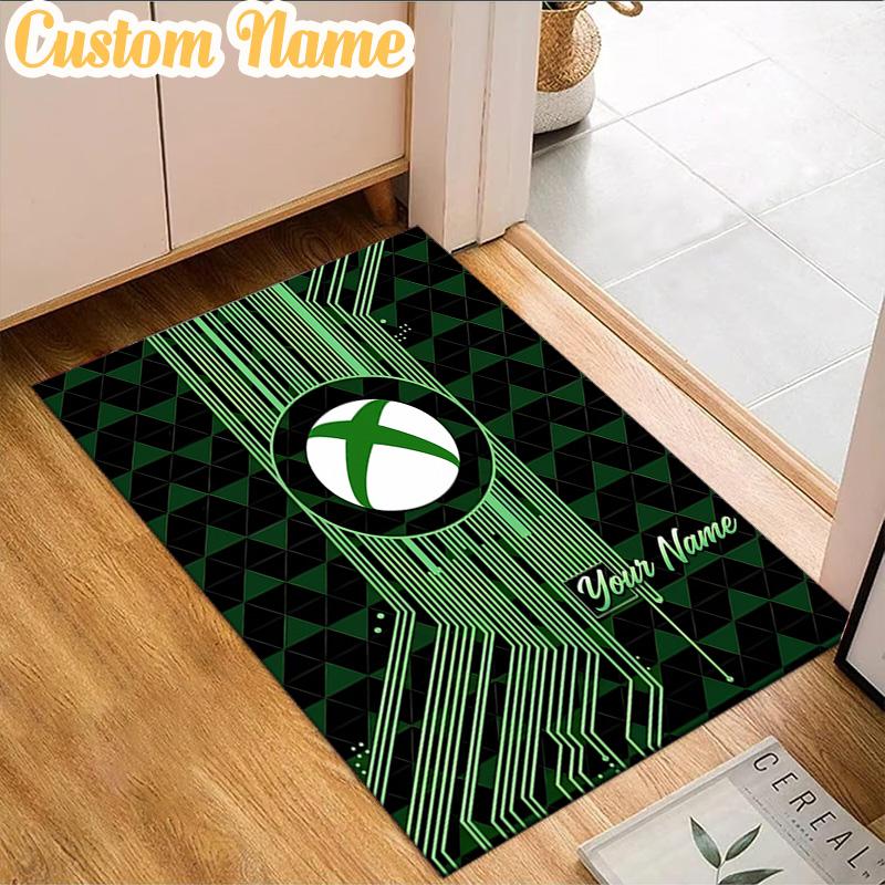 Custom Name Game box Neon Logo Rug, Office Rug, Chair Rug, Carpet for Living Rooms, Doormat Game Rug Home Decor Christmas Gifts